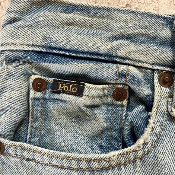 NWT Polo Ralph Lauren Midi Med Wash Cotton Distressed Denim Jean Skirt (25) - Picture 7 of 8